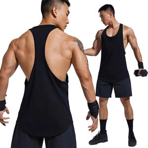 Débardeurs conception personnalisée fabricant hommes blanc surdimensionné gilet 95% coton 5% Spandex col rond sérigraphie débardeurs hommes - Product Image 2