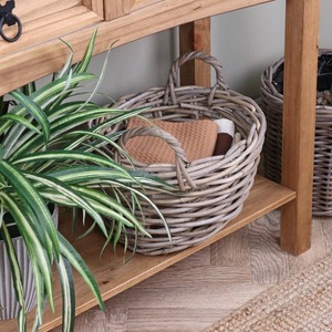 Juego de 2 Cestas de Almacenamiento Ovaladas de Mimbre, Cestas de Almacenamiento Hechas a Mano, Mimbre Natural, Modernas, Multifuncionales, Hechas en Vietnam - Product Image 4