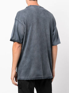 100% algodón liso vintage camiseta hombres piedra desgastada ácido lavado camiseta logotipo personalizado en blanco negro camisetas de gran tamaño microfibra - Product Image 4