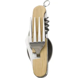 Set di posate in bambù ecologico Ainsley per campeggio all'aperto e vita eco-consapevole - Product Image 2