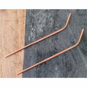 Premium Handmade Eco-Friendly CIQ Certified Copper <b>Reusable</b> Drinking <b>Straw</b> Set 5-Piece Bar Accessories for Moscow Mule - Product Image 1