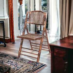 Chaise pliante en bambou et rotin moderne de luxe artisanale populaire pour hôtel, jardin, salon, salle à manger, balcon, plage - Product Image 6