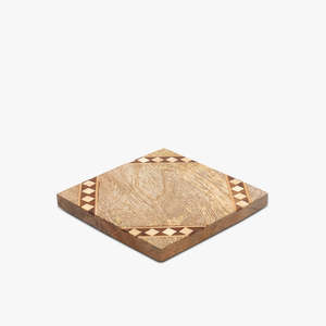 Sous-verres carrés en bois d'acacia Protection du dessus de table Comptoir et surfaces Taille 4 x 4 pouces - Product Image 4