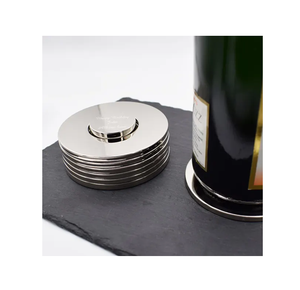 Posavasos creativo de acero inoxidable, tazas de té y café, logotipo de calor para forma redonda al mejor precio - Product Image 1