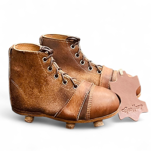 Mini Balón de Fútbol y Rugby 100% Cuero Vacuno, Estilo Clásico Retro Antiguo, Alta Retención de Aire, Talla 9 del Reino Unido, Mini Zapatos Clásicos - Product Image 3