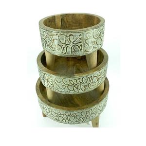 Soporte de pastel de postre de madera de calidad superior, Juego de 3 tamaños diferentes, soporte para servir dulces de pastel de forma redonda en la India - Product Image 6