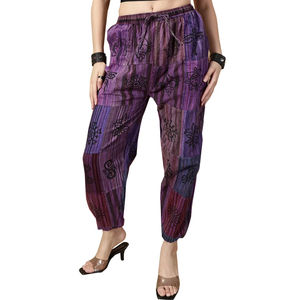 Femmes confortable haute coton népalais impression numérique sarouel taille libre Baggy vêtements de détente en relief élastique hiver respirant - Product Image 1