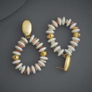 Party Hoop <b>Earrings</b> Religious Copper & Brass Butterfly <b>Earrings</b> Gold Plated Pearl <b>Diamond</b> Zircon & Zinc Alloy - Product Image 3