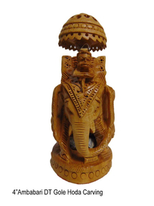 Hand-Carved Indian Royal Elephant Figurine Traditional Elephant <b>Sculpture</b> with Howdah Artisan <b>Wooden</b> Decor Statue - Product Image 4