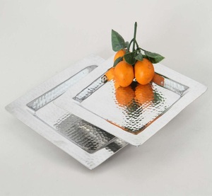 Luxury Square Aluminum/Nickel Plated Serving Tray Handmade Metal Bowl Platter with Charging Plate for Parties - Product Image 6
