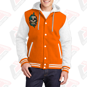 Veste universitaire élégante et chaude pour hommes avec capuche 100% coton polaire brodé Technics imprimé numérique teint uni pour l'hiver - Product Image 3