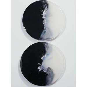 Dessous de verre élégants en résine Ensemble de tapis de mariage de haute qualité avec fleurs intégrées Éléments naturels pour le style de conception de bricolage de cuisine - Product Image 2