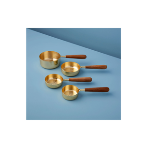 Tazas y cucharas medidoras con mango de cobre de alta calidad, cuchara medidora de Metal ajustable para uso doméstico y restaurantes al mejor precio - Product Image 6