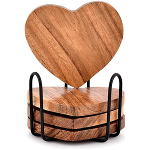 Top Seller Walnut Coasters 5mm Thick Vintage Restaurant <b>Bar</b> Accessories for Drinks Coffee Tea Coffee <b>Table</b> Ambience Lifestyle - Product Image 5