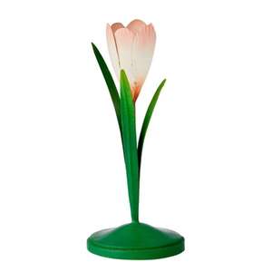 Enamel Finish Metal Flower <b>Taper</b> <b>Candle</b> Holder | Decorative Floral Iron Candlestick for Event Decor & Giftware <b>Candle</b> Holder - Product Image 3