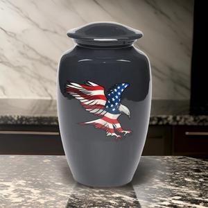 Patriotic American Eagle Flag Veteran Cremation Urn & <b>Keepsake</b> for Adult Memorial <b>Ashes</b> Wholesale Low Price Funeral Urns & Jars - Product Image 5