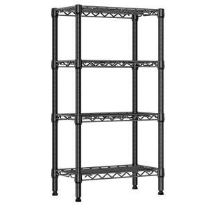 MZG Wholesale Custom 4-<b>Tier</b> Black Metal Wire Shelving <b>Unit</b> Storage Rack Adjustable Standing <b>Shelf</b> <b>Unit</b> for Kitchen - Product Image 1