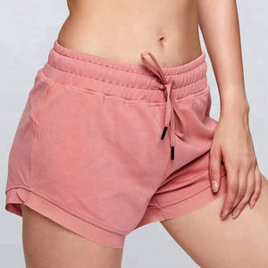 กางเกงขาสั้นผ้าฟลีซสำหรับผู้หญิงทำจากผ้าคอตตอน100% ลำลองสำหรับฤดูร้อนผลิตตามสั่ง - Product Image 1
