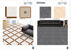 Carreaux imprimés numériques 3D brillants de 600x600mm ayant un corps en porcelaine émaillée polie utilisé dans le centre commercial - Product Image 4