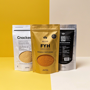 לוגו מותאם אישית מודפס סרט נייר אלומיניום שטוח תחתון שקיות פלסטיק תבלינים שקיות אריזות תבלינים עם חלונות - Product Image 3