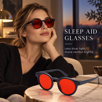 Kacamata Tidur Fashion Lensa Merah Oranye Filter Cahaya Biru Bingkai Asetat Pabrik OEM ODM