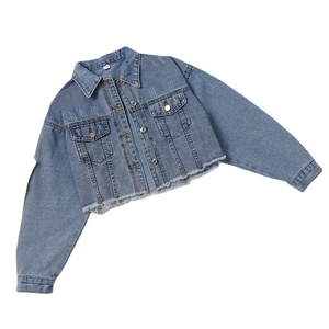 Chaquetas vaqueras informales de talla grande para mujer de buena calidad, Chaquetas vaqueras para mujer superventas, chaquetas recortadas con bolsillos rasgados de primera calidad - Product Image 1