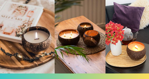 Bougie de bols en coquille de noix de coco de style frais parfumée biologique coulée à la main fabriquée au Viet Nam - Product Image 2