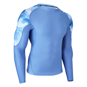 Eco Friendly Polyester/Nylon MMA Rash Guard Shirt for Men Stretch Compression Fit Breathable UPF50 Anti-Bacterial for Sports Gym - Product Image 4