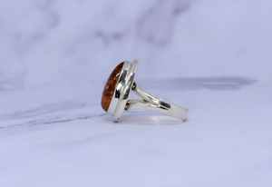 Handmade 925 Sterling Silver Fine <b>Ring</b> Classic Style Anniversary Gift with Natural Baltic <b>Amber</b> Gift For Christmas - Product Image 4