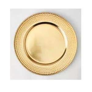 Plat rond Assiettes de mariage modernes plaquées cuivre Fait à la main en métal écologique pour les fêtes inspirées des designs élégants - Product Image 2