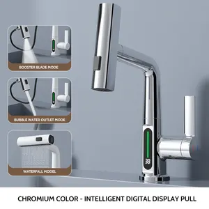 Salle de bain intelligente moderne de haute qualité chinoise robinet rotatif en laiton eau chaude et froide