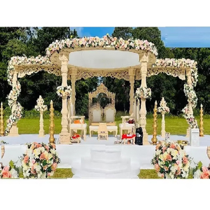 Mandap de mariage extérieur tendance à vendre – Dernier modèle en bois pour mariage indien – Mandap élégant pour mariage de destination en Californie - Product Image 1