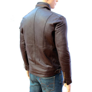 Veste chaude d'hiver en cuir 100% de qualité supérieure pour hommes, imperméable, coupe-vent, avec fermeture à glissière frontale enduite pour décontracté - Product Image 3