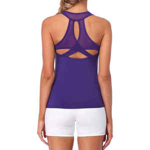 OEM Muscle Yoga Fitness Tank Tops Mujeres Entrenamiento Ligero Strappy Criss-cross Mujeres Tank Top Con Impresión de logotipo personalizado - Product Image 4
