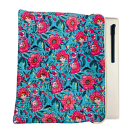 Housse pour ordinateur portable en coton matelassé imprimé au bloc, étui pour MacBook et tablette Pro, housse pour ordinateur portable faite à la main avec fermeture éclair, 12x16 pouces, pour voyage