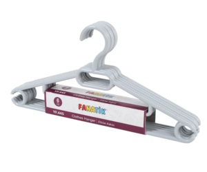 Perchas de plástico de alta calidad para ropa de viaje, para Hotel, con logotipo personalizado y pegatina personalizada, 6 unidades en un paquete - Product Image 2