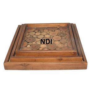 Bandeja de servicio de estilo moderno, suministros de Hotel para restaurante, bandeja de servidor de alimentos, bandejas decorativas hechas a mano para servir de ratán - Product Image 6