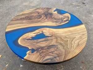 Luxury Modern Handmade Acacia Wood Resin Dining/Coffee <b>Table</b> Waterproof Living Room Retirement Wedding Anniversary Sympathy - Product Image 3