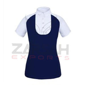 2025 New Design Women's Equestrian <b>Clothing</b> Custom Logo Horse Riding Shirts with Short Sleeves and Stirrups - Product Image 5