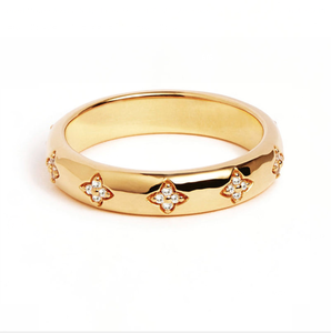 Anillo de Boda Clásico Brillante de Plata de Ley 925 Chapado en Oro de 14K con Moissanita para Mujer - Product Image 2