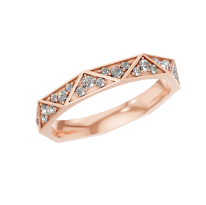 14K oro sólido IGI certificado laboratorio cultivado diamante geométrico banda anillo de compromiso moderno apilable joyería fina mujeres - Product Image 1