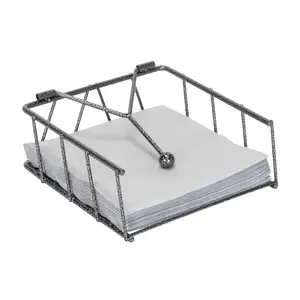 Porte-serviettes en métal doré élégant argenté de luxe, forme carrée, pour hôtel, salle à manger, bureau, grand grossiste de Zahid Exports - Product Image 4