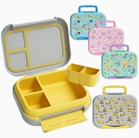 Boîte à lunch portable en ABS épaissi pour étudiants et enfants, avec compartiments, une poignée pratique et compatible micro-ondes