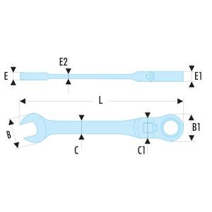 Facom Metric Hinged Jointed Combination <b>Wrench</b> - Product Image 2