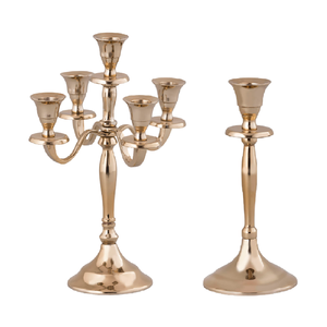 Candelabro de latón de cinco manijas de alta resistencia, candelabro de mesa de Metal, forma rectangular hecha a mano, hermoso diseño elegante - Product Image 2