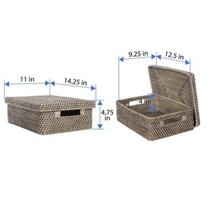 Cestas Rectangulares de Ratán Hechas a Mano, Cesta de Almacenamiento al por Mayor, Ecológicas, Hechas en Vietnam - Product Image 4