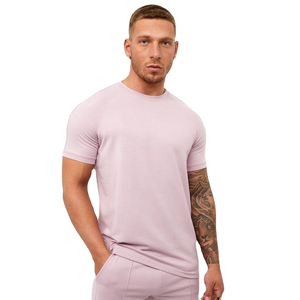 Vêtements décontractés personnalisés pour hommes T-shirt uni vierge à manches courtes et col rond multicolore 100% coton coupe ajustée basique pour hommes - Product Image 1