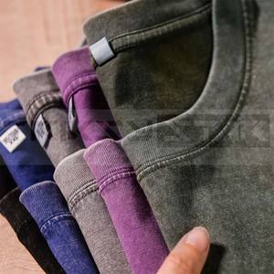 T-shirts à manches courtes délavés à l'acide pour hommes et femmes, style streetwear hip-hop rétro punk, style vintage délavé pour un look décontracté, 100% coton - Product Image 1