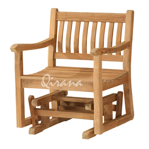 Chaise de salon écologique en teck avec quincaillerie en laiton à mouvement lisse pour le salon, l'hôtel ou le parc. - Product Image 3