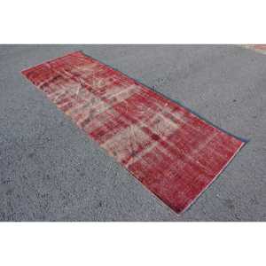 Alfombra Turca Vintage, Alfombra de 3.3x9.5 pies, Alfombra de Retazos Rojo Marrón - Product Image 2